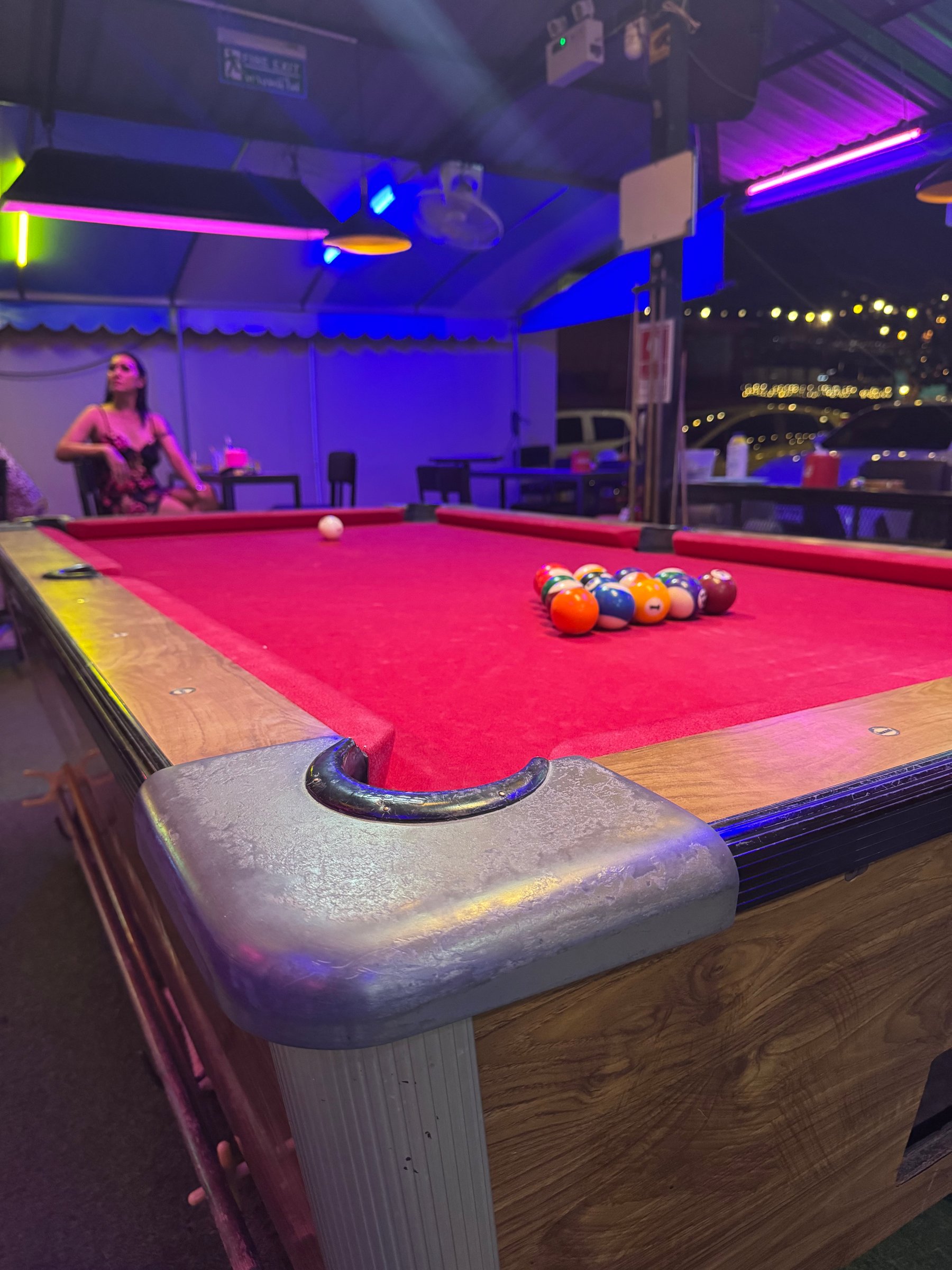 Pool table racked and ready at Bar 307